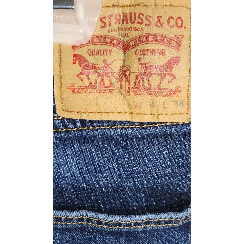 Levi Strauss 501 Original Fit Mens Jeans Dark Wash Button‎ Fly W38 L33